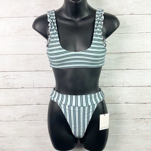 ACACIA Atlantic Bikini Set - Peach Top & Monet Bottom NWT